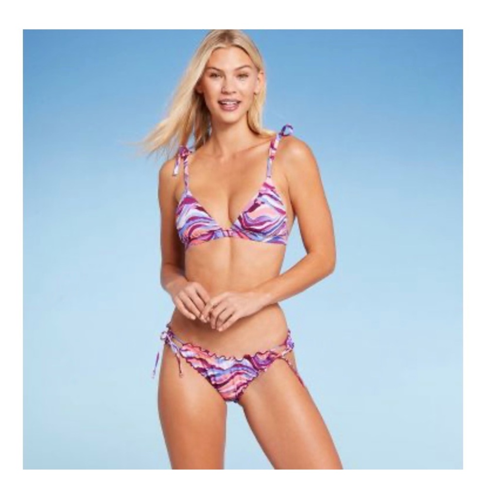 Shade & Shore Size Large Bikini Set Multicolor Animal Print Swimwear NWT